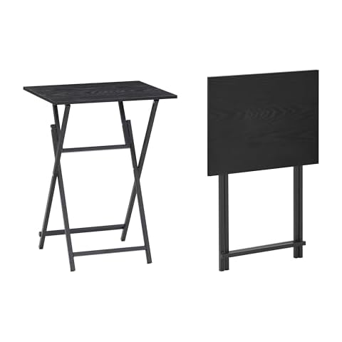 JOIN IRON Foldable TV Tray Portable Wooden Snack Table,No Installation Required, for Livingroom, Bedroom, Office, Tiny Desk,Set of 2, 2 Pack. Cover