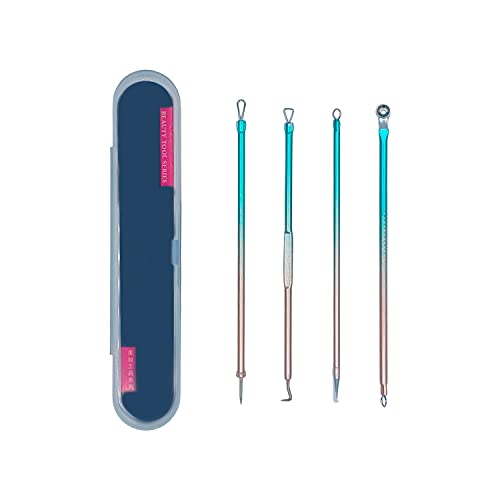 Quita espinillas y puntos negros - Kit de limpiador puntos negros de 8 herramientas - Limpiador de poros y espinillas - Extractor de puntos negros para limpieza de cara profesional