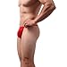 DKEGIFF Men's Thong Underwear Male G String T-Back Bikini Exotic Swimsuit Micro Lingerie Adjustable Circumference One Size Red