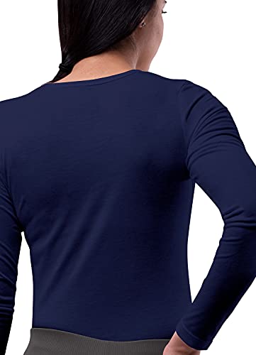 Sivvan Scrubs For Women - Long Sleeve Comfort Underscrub Tee 3-Pack - S85003 - Navy - L #TOP2