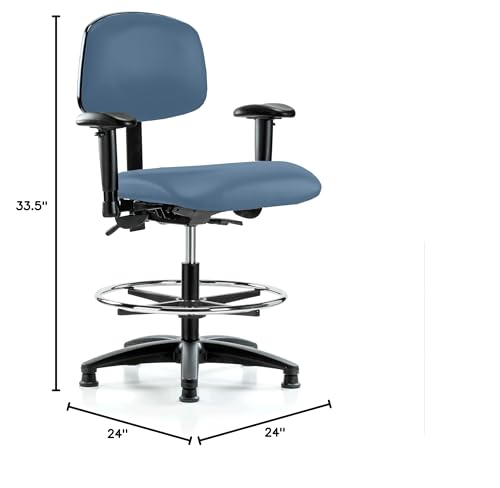 Image of Perch Task Chair with Foot Ring, Glides, 21 inch-28.25 inch, Newport Fabric