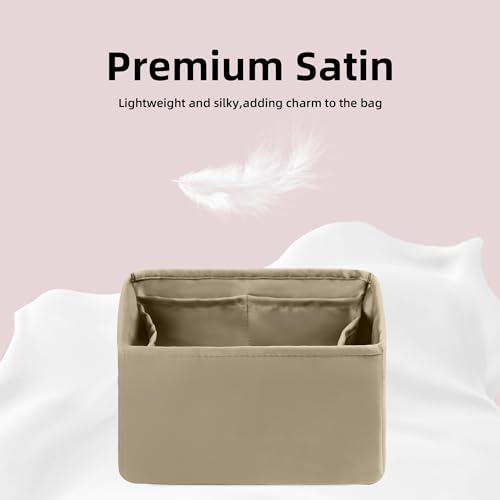 Image of DGAZ Silk Purse Organizer Insert Fits Chanel Duma Bags,Silky Smooth Bag Organizer,Luxury Handbag & Tote Shaper(Gris tourterelle,22A /22C /23C Large)
