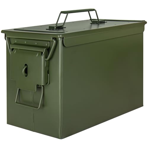 Trucky Auswahl Munitionsbox Ammo Box Metallkiste Metallbox Munitionskiste Aufbewahrungsbox mit Deckel Army Grün Metall, Größe:Größe 3-33 x 19 x 23 cm