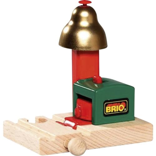 Image of Brio Magnetic Bell Signal, Green - Accessory for Toy Train Sets, Ages 3 and Up