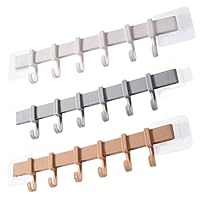 CLISPEED 3pcs Wall Mounted Coat Rack with Hooks Rotatable Multi-use Hanging Rack for Bathroom Bedroom Kitchen Heavy Duty Towel Hat Robe Storage Space-Saving Organizer