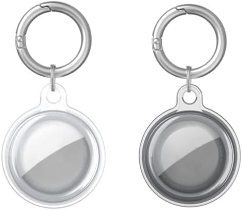 MUAAZ 2 Pack Waterproof Cover for Apple Air Tag Anti-Scratch Light Air Tags GPS Finder Tag Holder Keychain Airtag Key Ring Accessories for Tracker Tags Kids/Dog/Cats Pets Collars Cars Keys Locator