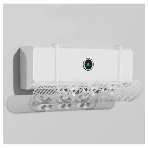 エアコン風よけカバー 直撃風防止 エアコン風除け 壁掛け式 風除け ファン3つ付き 軽量 伸縮自在 風向き上下180°調整 節電 省エネ 結露対策 空気循環 取り付け簡単 多機種対応 冷暖房通用 (ホワイト)