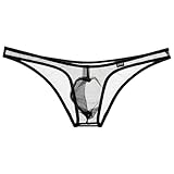 L ブラック メンズビキニ La-PommeHomme/ラポーム・オム スパークハーフ シースルー 透け 立体縫製 アンダーウェア 男性下着 ハーフバック