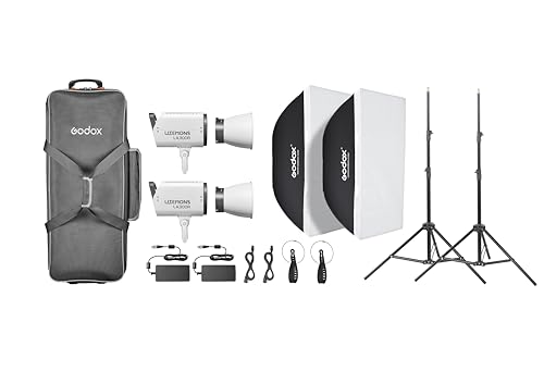 Image of Godox LA300R RGB LED Light Kit (K2), 300W Adjustable RGBWW with 1800K-10,000K CCT, CRI /TLCI 96+, Bowens Mount, App & DMX Control, Dual Light Kit with Reflectors and Case for Studio and Video