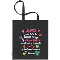 xulisimo Bolsa tote bag negra personalizada con asas largas de