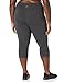 Spalding Women's Essential Capri Legging | Comfortable 4-Way Stretch Athletic Pants | Mid-Waist Charcoal Heather | 2X