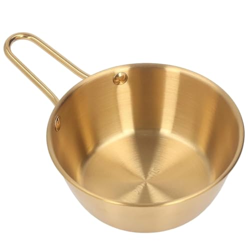 Image of ARURA (LABEL) Ramen Bowls, 304 Stainless Steel Korean Traditional Bowls Rice Wine Bowl with Handle, Hiking Soup Dish, Food Bowl Camp Cup, 4.7 Inch, 10 Ounces