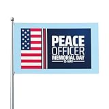 Peace Officer Memorial Day 15 May Outdoor Decorative Flag 3x5 ft All-Season Indoor/Outdoor Use Features Metal Grommets Fade-Resistant Yard & Home Decor Sign