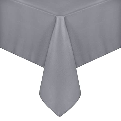 Image of sancua Rectangle Tablecloth - 54 x 78 Inch - Stain and Wrinkle Resistant Washable Polyester Table Cloth, Decorative Fabric Table Cover for Dining Tables, Buffet Parties and Camping, Light Grey
