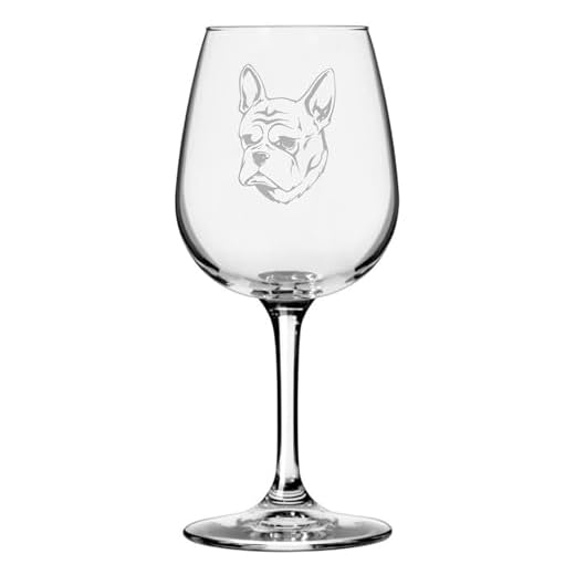 Etched Laser Art Personalized Dog Themed Etched Wine Glass - Custom Dog Breed Wine Glasses for Pet Lovers, Personalized Birthday Gift for Men & Women - French Bulldog Customized, 12.75 oz
