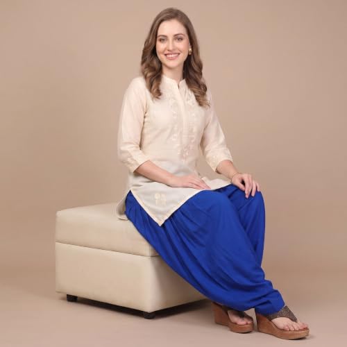 Image of FASHION GALLERY Women's Rayon Relaxed Fit Patiala Salwar with Full Length Drawstring Closure Type and Flexible Waist | Patiala Pant for Woman Free Size Fit Upto XXL