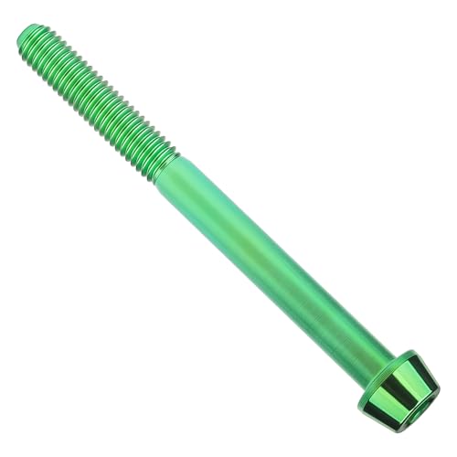 Image of Titanium Ti Bolt M5x9 16 18 20 25 30 35 40 45 50 55 60mm Tapered Head Screws Pack of 4 (M5x60mm, Green)
