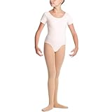 Danskin Little Girls' Short Sleeve Leotard, Theatrical Pink, Small (4/6)