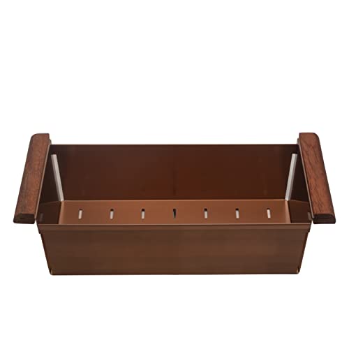 Strictly Sinks Copper Stainless Steel Colander - Premium Quality Over The Sink Colander With Non-Slip Handles, Sink Colander For Kitchen Sink To Rinse Fruits & Vegetables(20″ X 8-1/8″ X 4-3/4″) #TOP28
