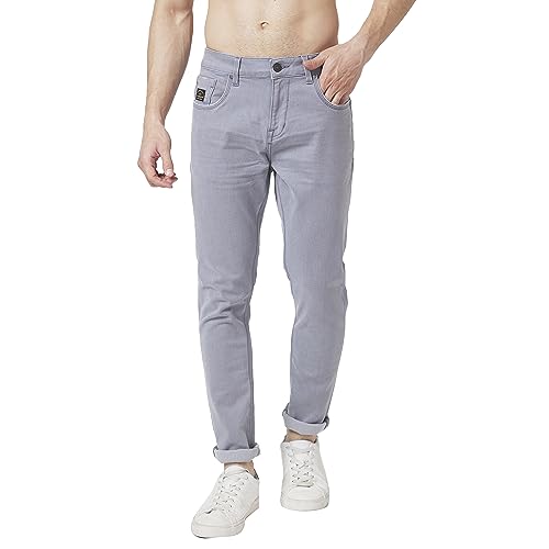 Image of Spykar Men's Kano Slim Fit Mid-Rise Jeans (Ankle Length)