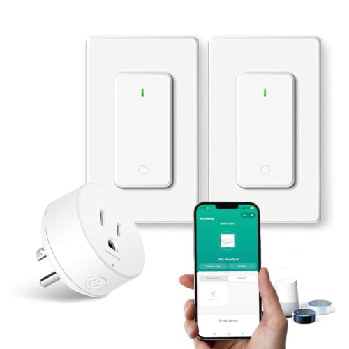 Image of Greencycle Zigbee Smart Plug with Remote,Smart Outlet with Wall Switch,No Cloud Required(2.4G Hub Required),APP Control,Voice Control Compatible with Alexa,Google Assistant,Schedule and Timer,2Remote