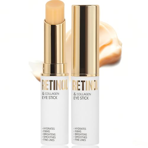 Retinol Eye Stick, Retinol Eye Cream, Anti-Aging Eye Balm Stick with Collagen & Hyaluronic Acid, Under Eye Cream for Wrinkles, Fine Lines, Dark Circles & Puffiness | Hydrating & Firming Formula, 3g