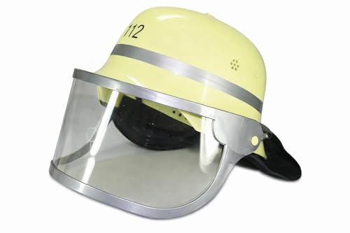 24costumes Premium Feuerwehrhelm für Kinder mit klappbarem Visier Verstellbarer Spielhelm für Rollenspiel & Kostüm Hochwertiger Kinderhelm für Feuerwehr-Abenteuer