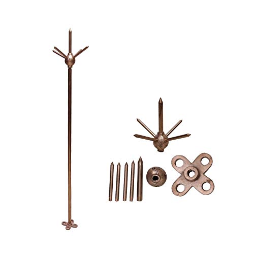 Image of Brass Copper Lightning Arrester 9.2 mm diameter and 915 mm in length And Elapp Epoxy electrical Insulator (red) For Lightning Arrester (pack of 10) for Lightning Arrester