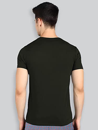 Image of Lux Nitro Men's Solid Modern Fit Round Neck T-Shirt Licorice