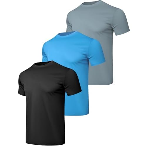 Workout Running Shirts for Men Performance Athletic Sports Moisture Wicking Gym Quick Dry Short Sleeve T Shirt