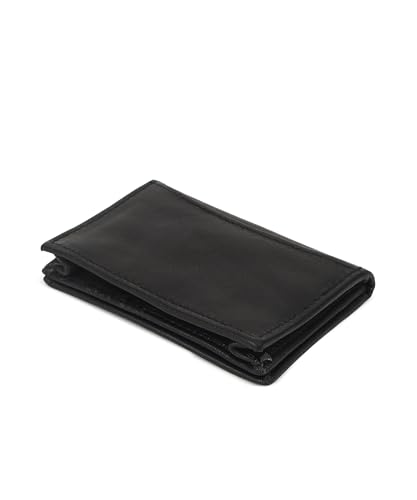 LB LEATHERBOSS New 100% Leather Bi-fold Credit Card Holder Black #70