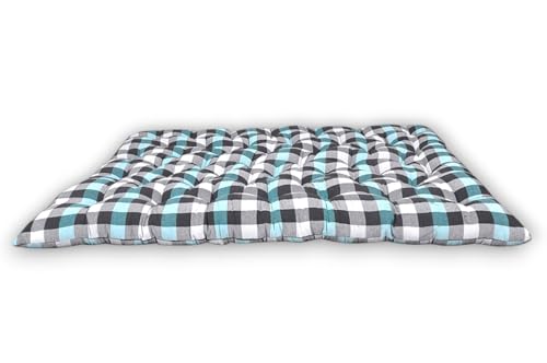 Image of Deevine Craft Soft Cotton Quilt Medium Firm Light Weight Mattress - Multicolor (6X6 ft or 72X72 Inches, Double Bed King Size Cotton Mattress)