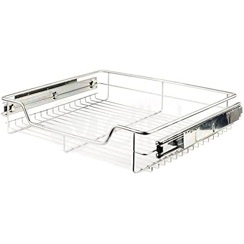 490mm Wide Pull Out Wire Basket Drawer for Kitchen Cabinets Cupboard Storage Organiser For 600mm Cupboard Carcasses Cover