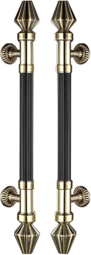 Poignée de porte en bronze coulissante en verre et bois robuste pour maison