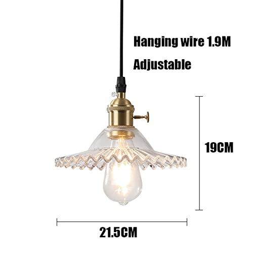 Lámpara colgante de cristal ajustable industrial E27 para iluminación de techo interior 3