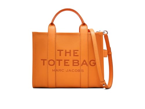 Image of Marc Jacobs, Womens, The Leather Medium Tote Bag, Tangerine, One-Size