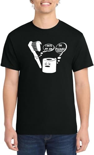 Image of I Hate My Job Toothbrush Toilet Paper Funny Top Toothbrush Toilet Paper Humor Graphic Cotton Tee Adult Youth Tall Men Women