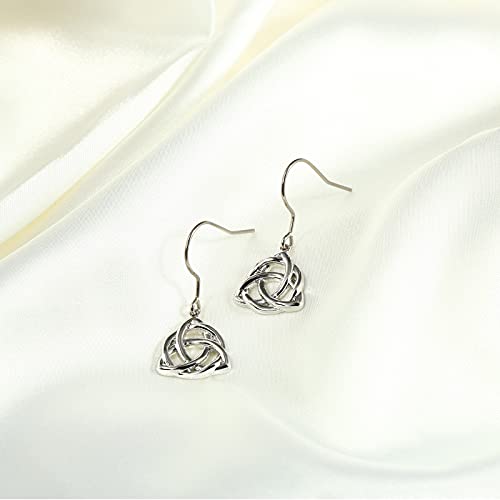 Pure Titanium Earring Hook For Sensitive Ear Fashion Jewelry Copper Celtic Good Luck Knot Drop Earrings For Women Girls(Triangle Celtic Knot) #TOP4