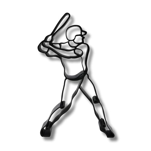 Nexus Box Baseball Sculpture - Batting Stance Matte Black