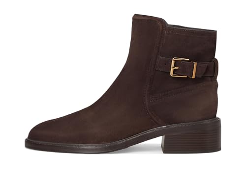 Cole Haan Cole Haan Women's Silvana Buckle Booties, Dark Chocolate Suede, 8-B US