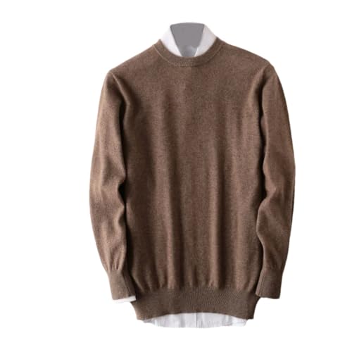 Men's Winter 100 Pure Solid Wool Sweater O Neck Warm Plus Size Pullover Solid Color Loose Cashmere Knit