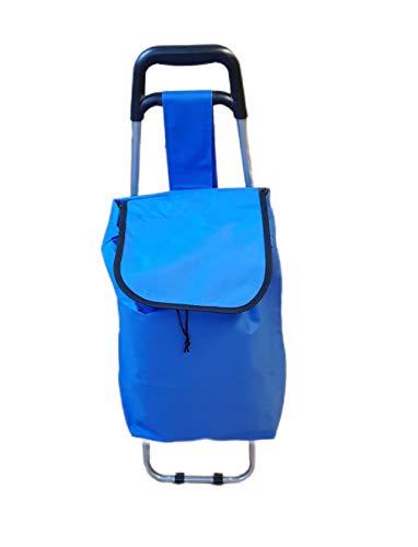 Einkaufstrolley - 27 Liter blau - 600D Polyester - mit extra Fach - Abnehmbare & regenfeste Tasche - / Klappbarer Shopper/Einkaufsroller/Handwagen – Bild 6