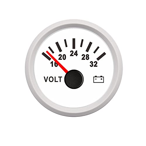 SENEHGMLP(売店) デジタル車の電圧計の丸いポインター表示防水ゲージメーター 導いたボート自動モバイルモーターユニバーサル12V 24Vの場合 自動車用電圧計(H)