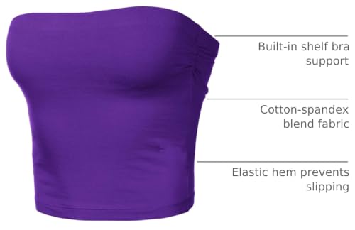 Image of Women's Shapewear Tube Tops Strapless Ruched Built-in Shelf Bra Casual