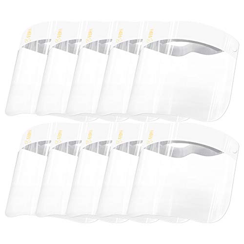 10Pcs Pantalla Protección Facial-FUSIYU Protector Facial Antivaho,Visera de Protección Facial,Reutilizable, Ligera,Blanco- para Hombres y Mujeres,Enviar desde Europa Cover