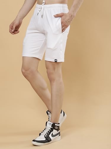 Image of POCKMAN Men's Regular Fit Black Cotton Terry Shorts- Perfect for Sports and Casual Wear.