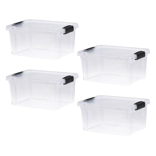 Image of Superio 6.6 Quart Clear Plastic Storage Boxes with Lids, Stackable Organizer Containers, BPA-Free Storage Bins for Home, Office, School & Dorm, 4 Pack