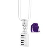 Piano Necklace - Elegant Stainless Steel Snake Chain with Metal Alloy Charm for Piano Keyboard Enthusiasts - Premium Piano Accessories for Musical Expression - Unique Piano Decor for Homes & Studios
