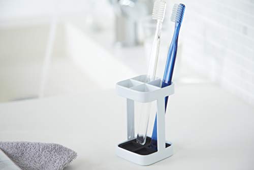 Porte-brosse à dents Yamazaki Tower blanc en acier compact pour salle de bain mini