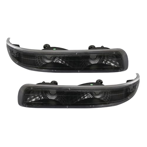 JDICY Black Bumper Light Turn Signal Heavy Duty ABS Plastic Housing/Polycarbonate Lens Front Right Left for Chevy XSW0956